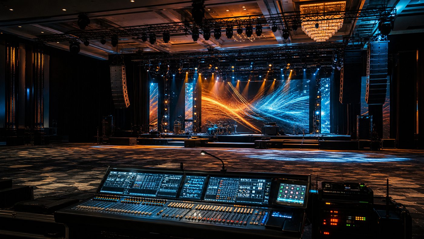 Full ballroom production setup